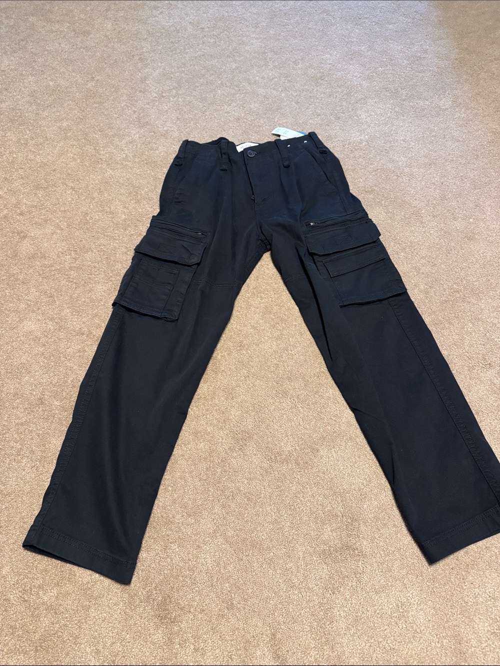 Hollister Black Men's Cargo Pants with Multiple Utility Pockets